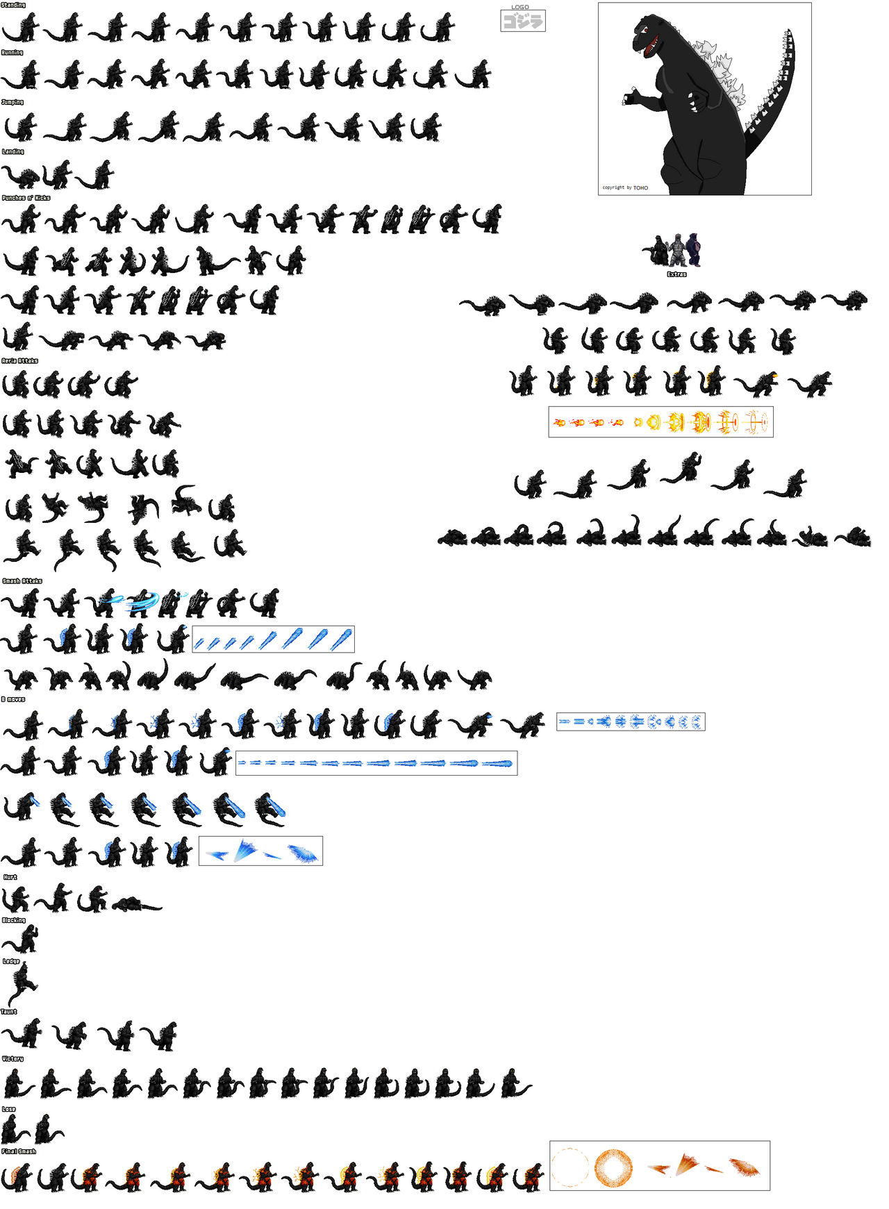 NEW Godzilla Sprite Sheet by nicogamer337 on DeviantArt