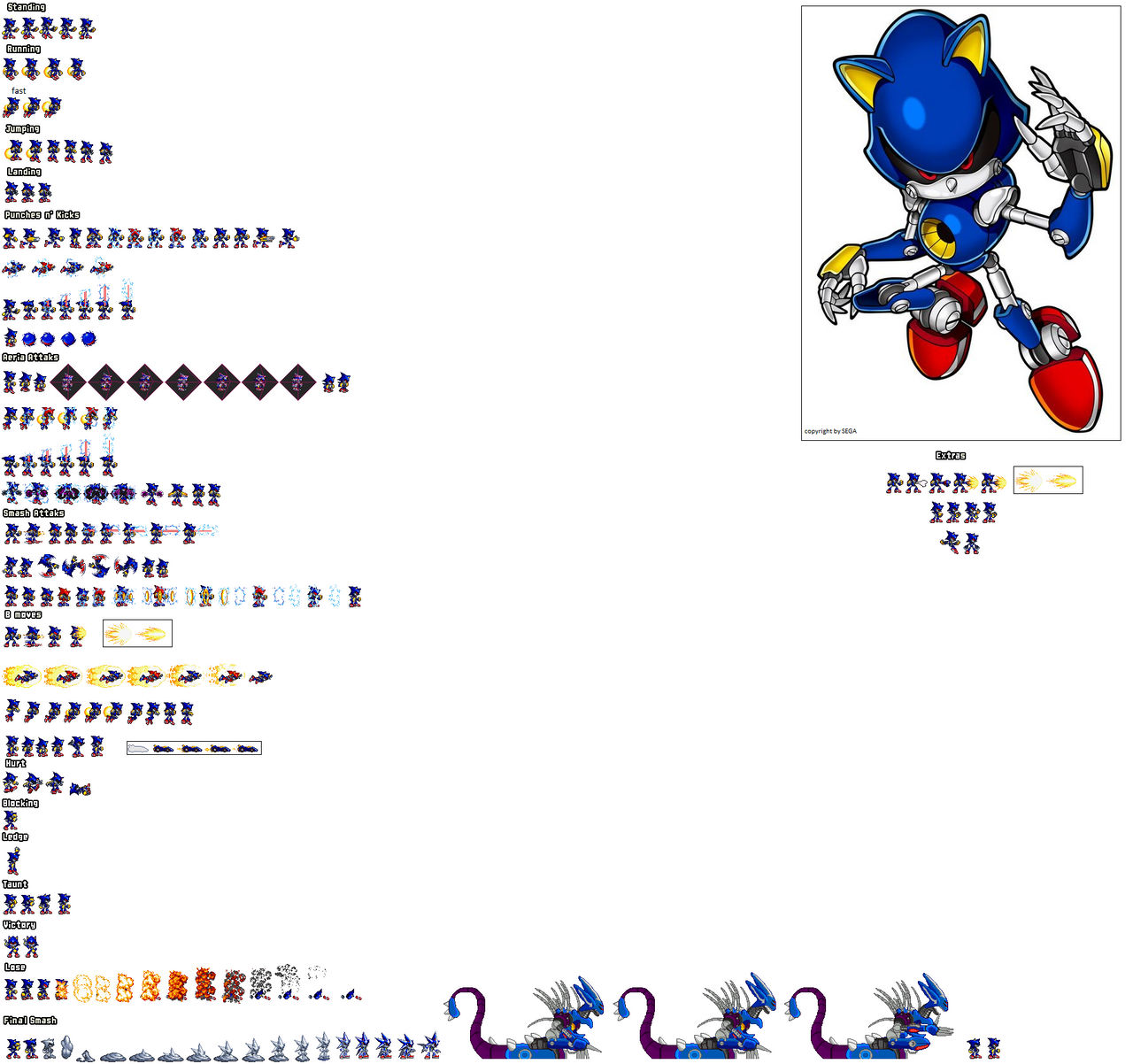 Modgen Classic Metal Sonic Sprite Sheet by AngryMetal on DeviantArt