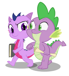 Commission: dragon Twilight and Spike