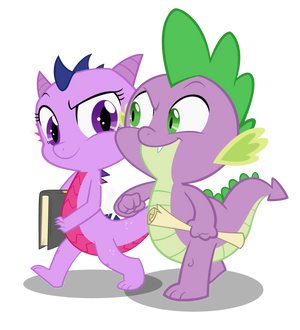 Commission: dragon Twilight and Spike