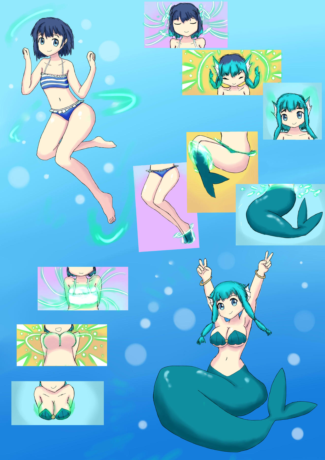 Girl Transformation Mermaid favourites by bigmanrttr on DeviantArt
