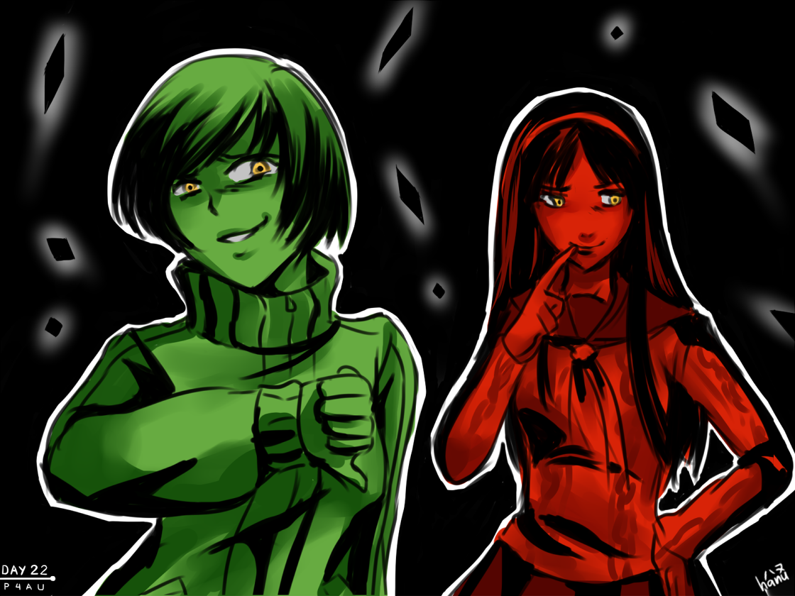 P4AU Day 22 - Shadow Chie and Yukiko