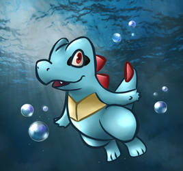 Totodile in the Ocean