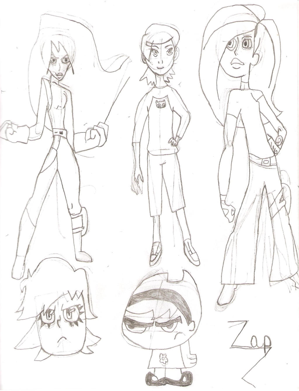 Toon Girl Sketches 3 by Zap1992 on DeviantArt