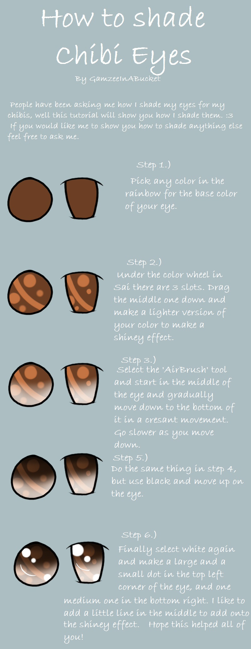 Shading Chibi Eyes with 6 easy steps (( IN SAI ))