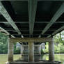 Under bridge.