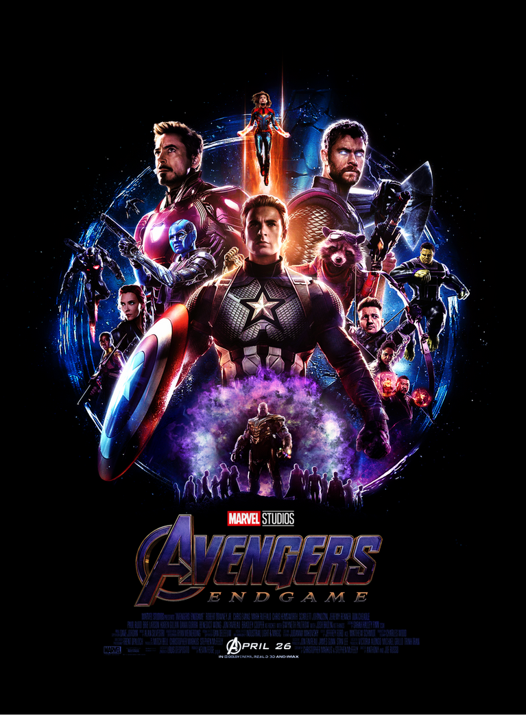 Avengers Endgame Marvel Studios Framed Movie Poster. 24x36 Framed poster on  a black frame. Made in USA.