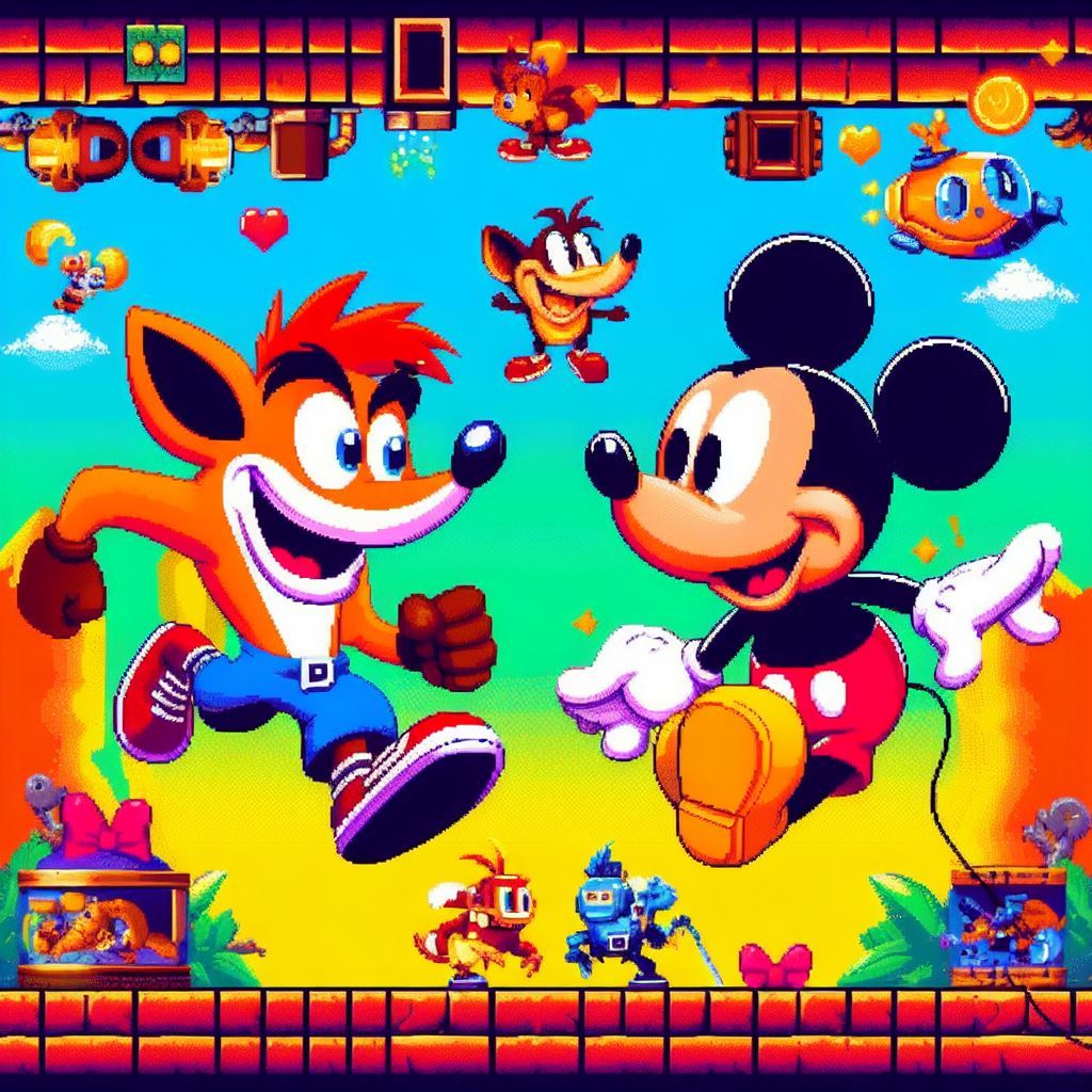 Crash bandicoot and mickey mouse by Marceloluie on DeviantArt