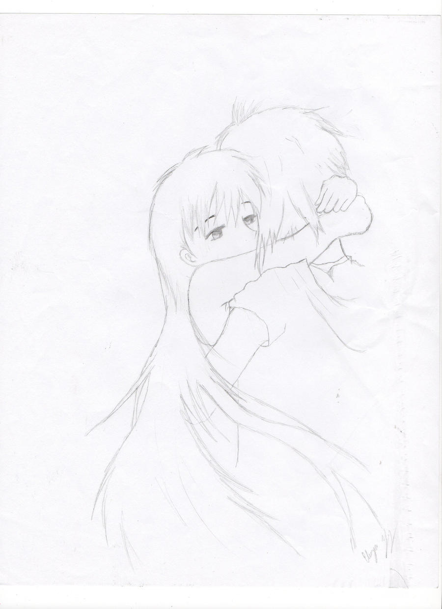 Anime Couple Hug by Aoichee on DeviantArt