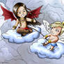 Little demon and angel