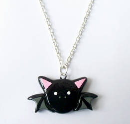 Lil' Black Bat Necklace Charm