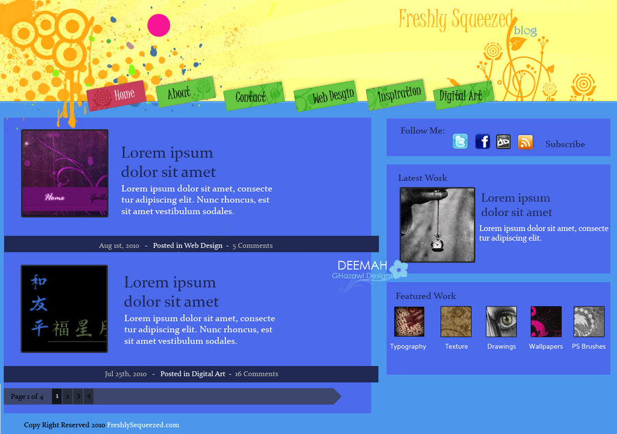 Freshly Squeezed Blog Layout