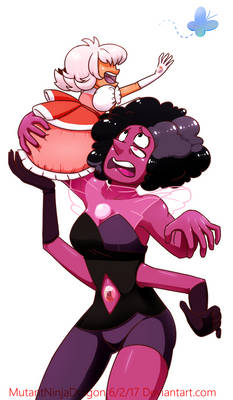 Mama Rhodonite Daughter Padparadscha