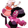 Mama Rhodonite Daughter Padparadscha