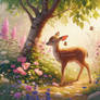 A little deer nibbling on some wildflowers (4)