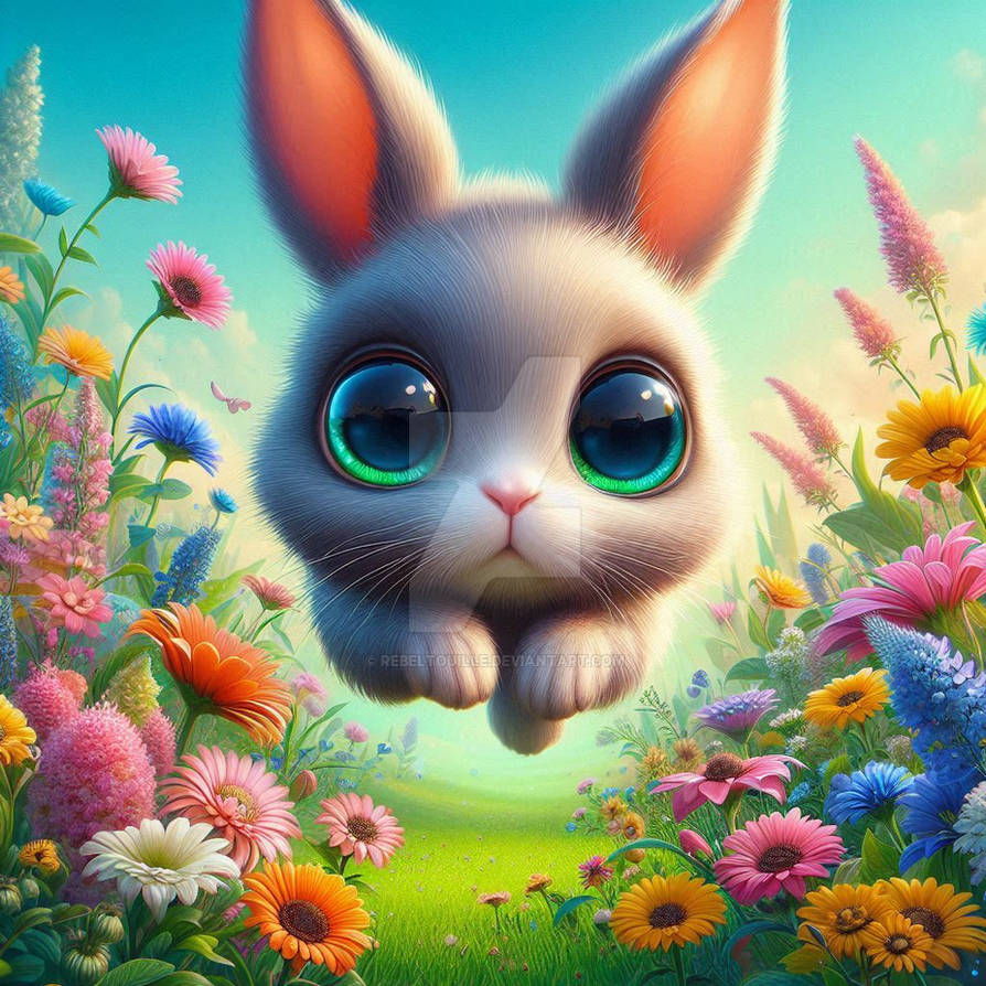 Multicolor Rabbit In Spring Lovely rabbit in spring (3) by Rebeltouille on DeviantArt