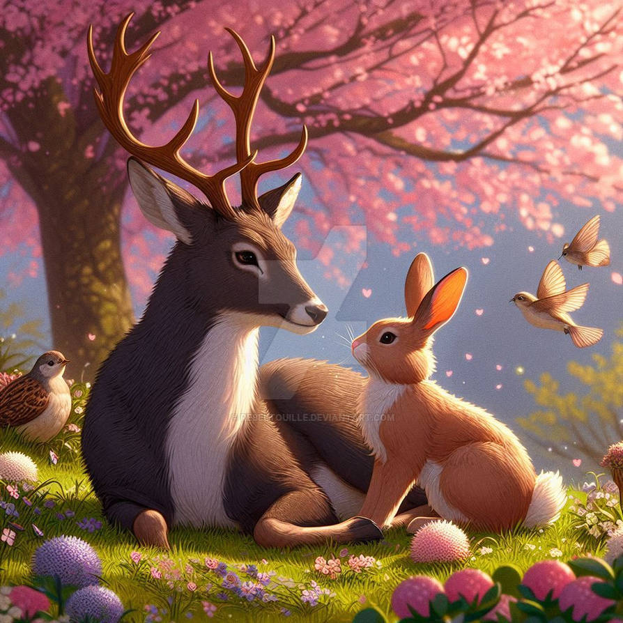 Deer Rabbit Add Sweet deer with rabbit bunny (1) by Rebeltouille on DeviantArt