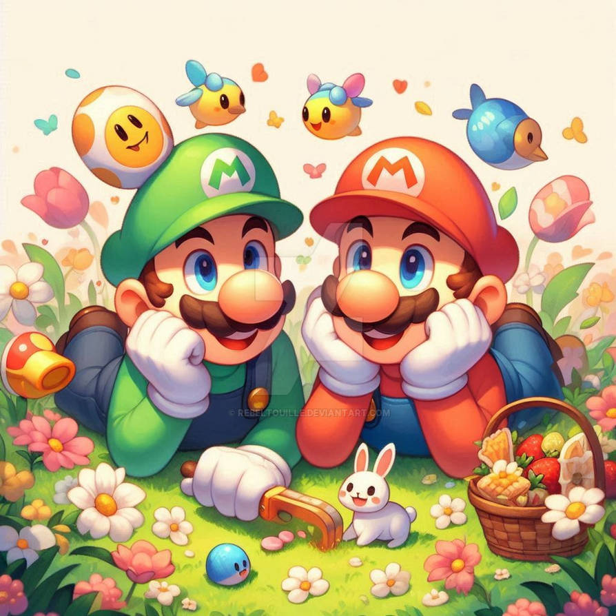 Super mario in spring cute decorated (1) by Rebeltouille on DeviantArt