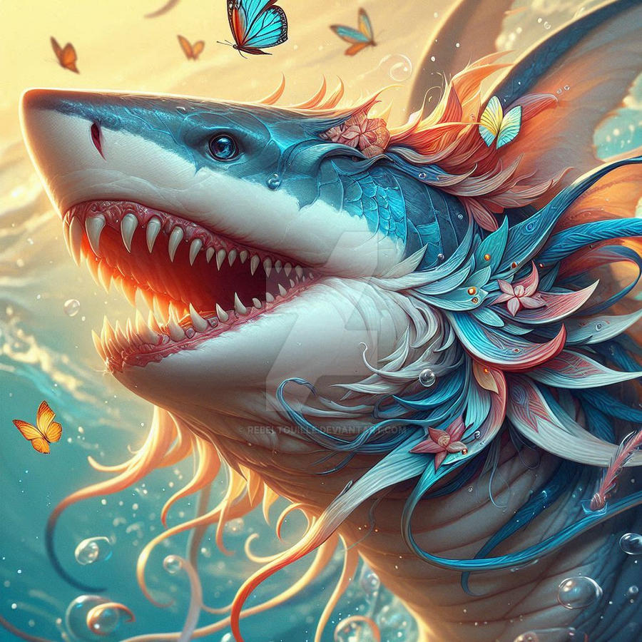 Spring Shark Shark underwater colorful spring (6) by Rebeltouille on DeviantArt