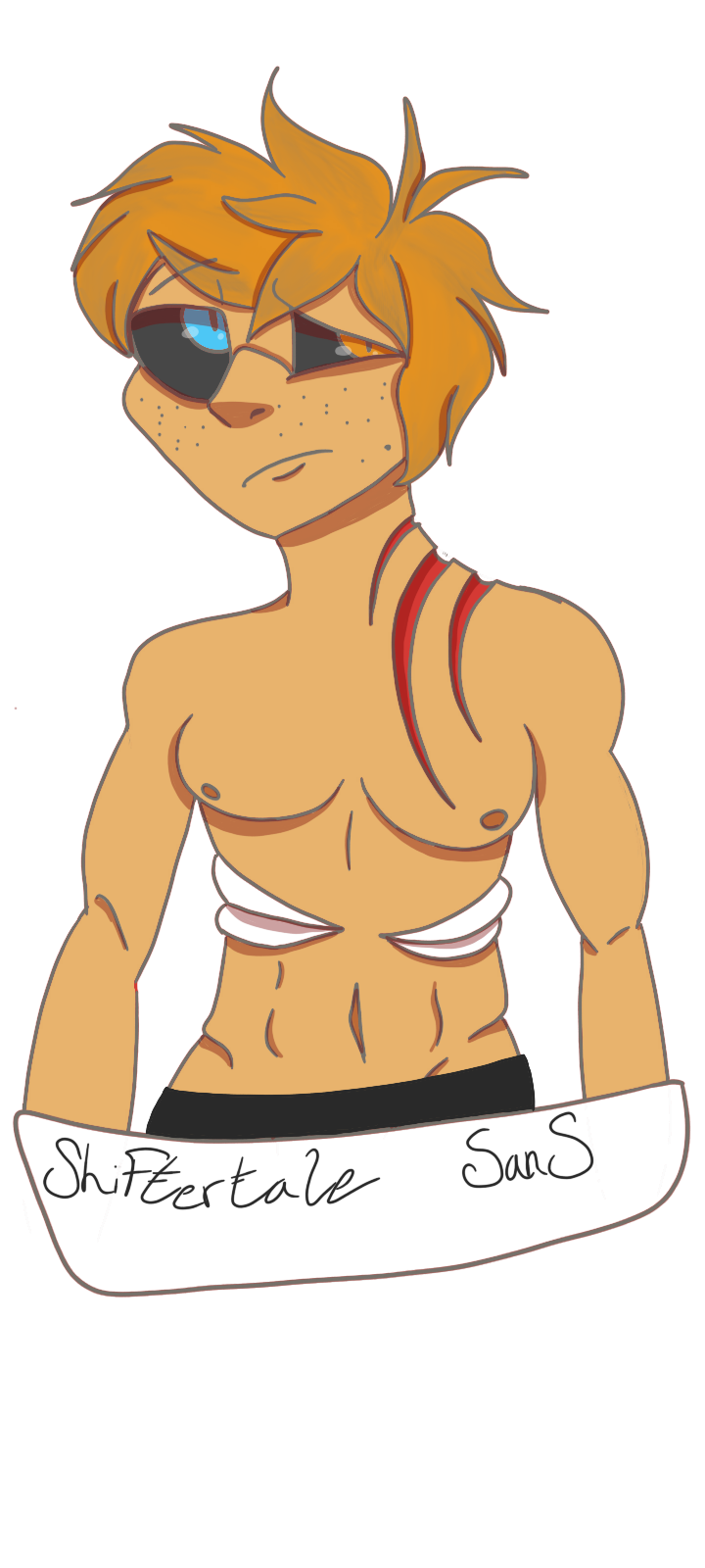 Shiftertale sans human form by Aceundertalefox on DeviantArt