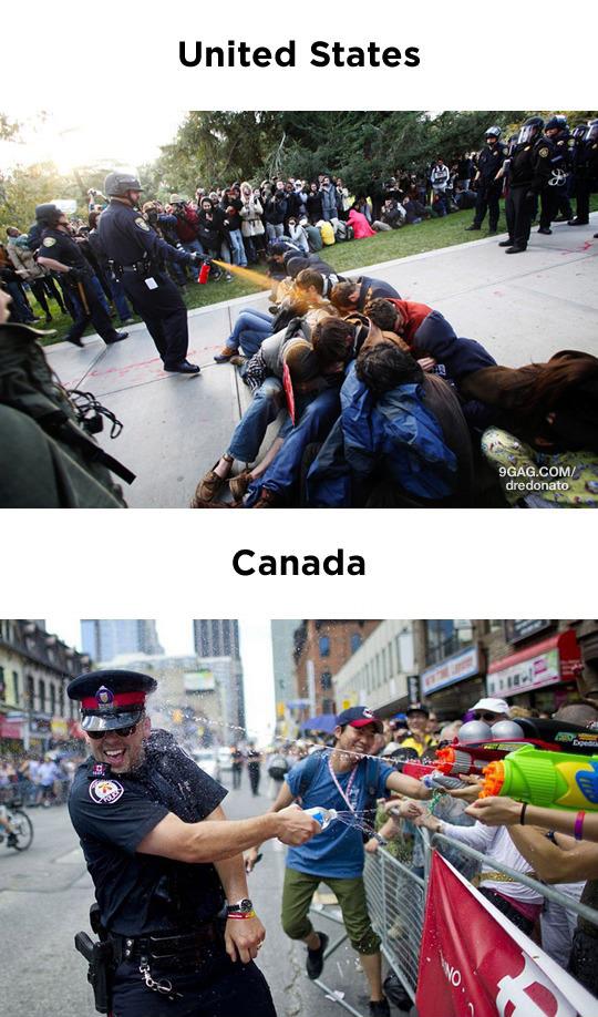 Protests: Canada vs. U.S.A