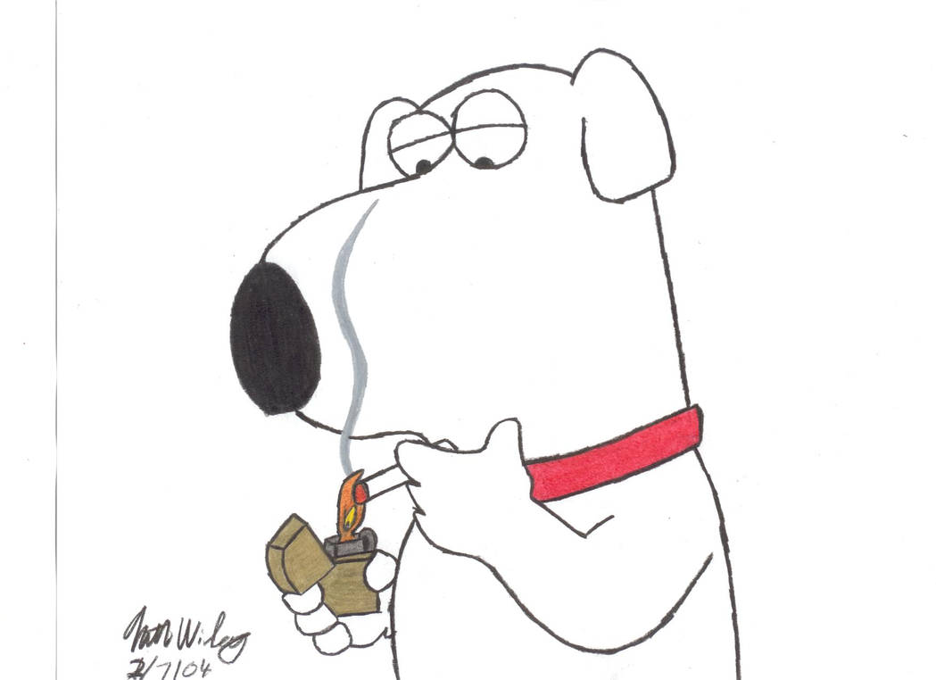 brian griffin smoking a cigarette Buff With Abs Against Wall A smoking break