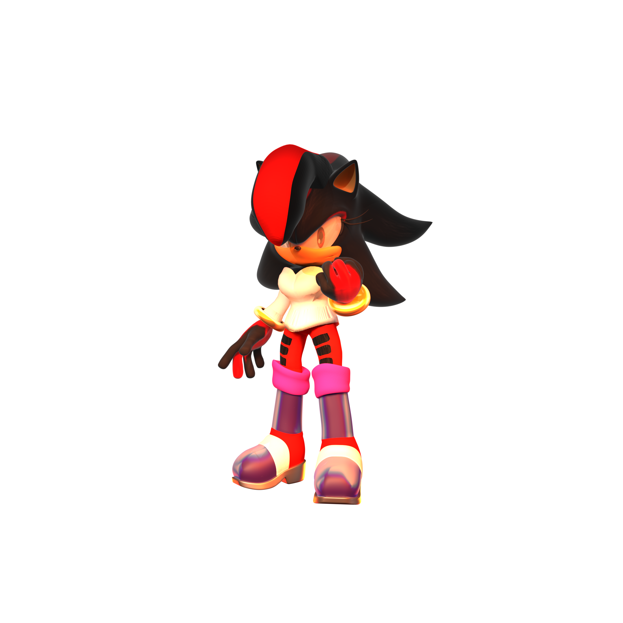 Shadilina The Hedgehog(Friend's Genderbend) Render