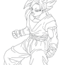 Goku SSJ 1 LINE ART PNG