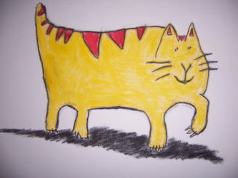 Yellow and red fat Cat