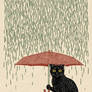 Japanese Animals with Umbrella Wall Arts