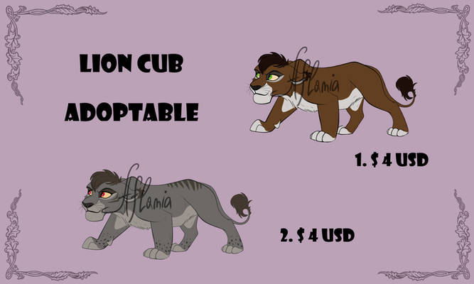 Adoptable lion cub (Open)