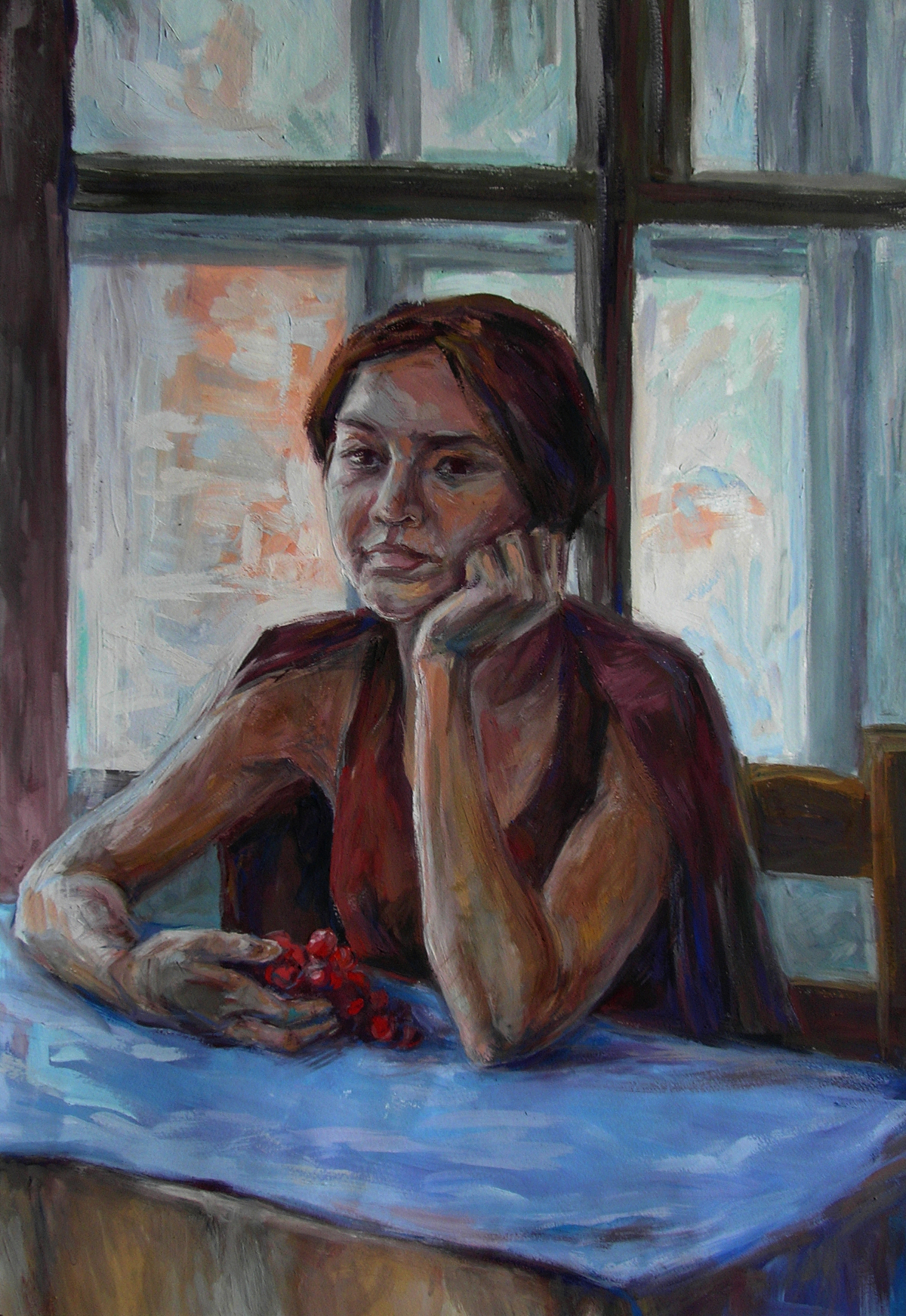 Girl with grapes