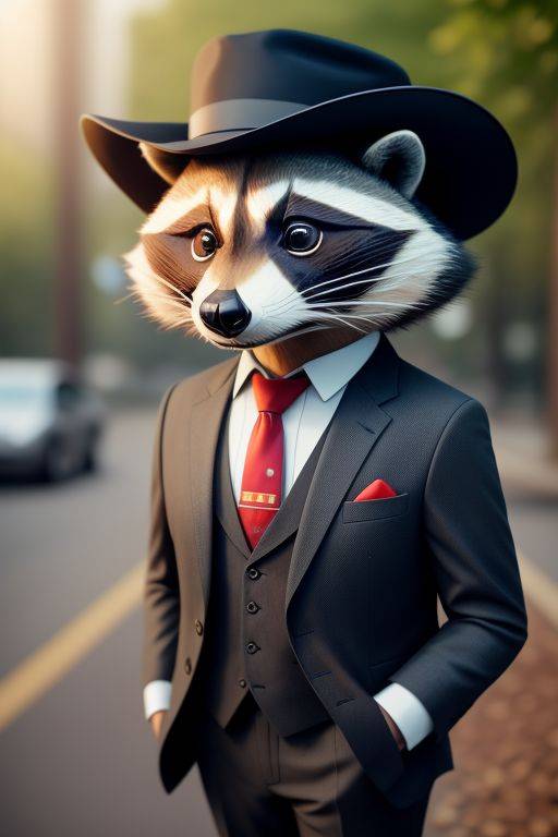 Toad Raccon Suit RACCOON WEARING A BLACK SUIT AND A HAT by CASEYCOLTON on DeviantArt