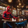 SPIDERMAN  IN A PUB.