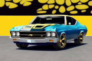 1969 BLUE AND GOLD CHEVY CHEVELLE SS.