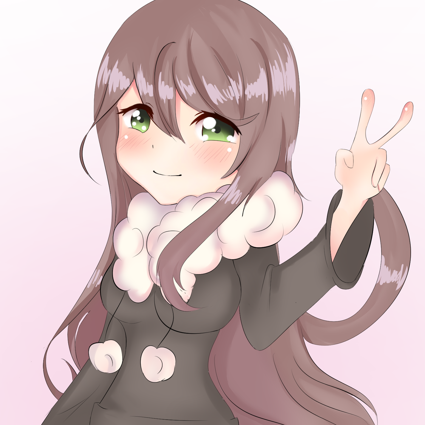 anime girl peace sign by TombieFox on DeviantArt