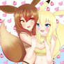 Eevee and Pikachu girl