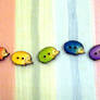Cute rainbow hedgehog buttons