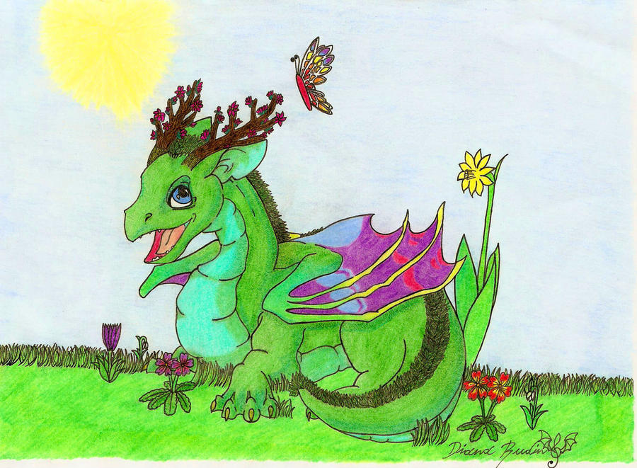 Spring Dragon colored by MagicalDragon8 on DeviantArt