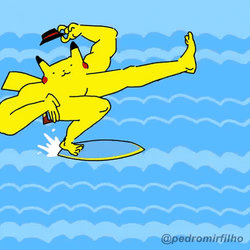 pikachu surfing