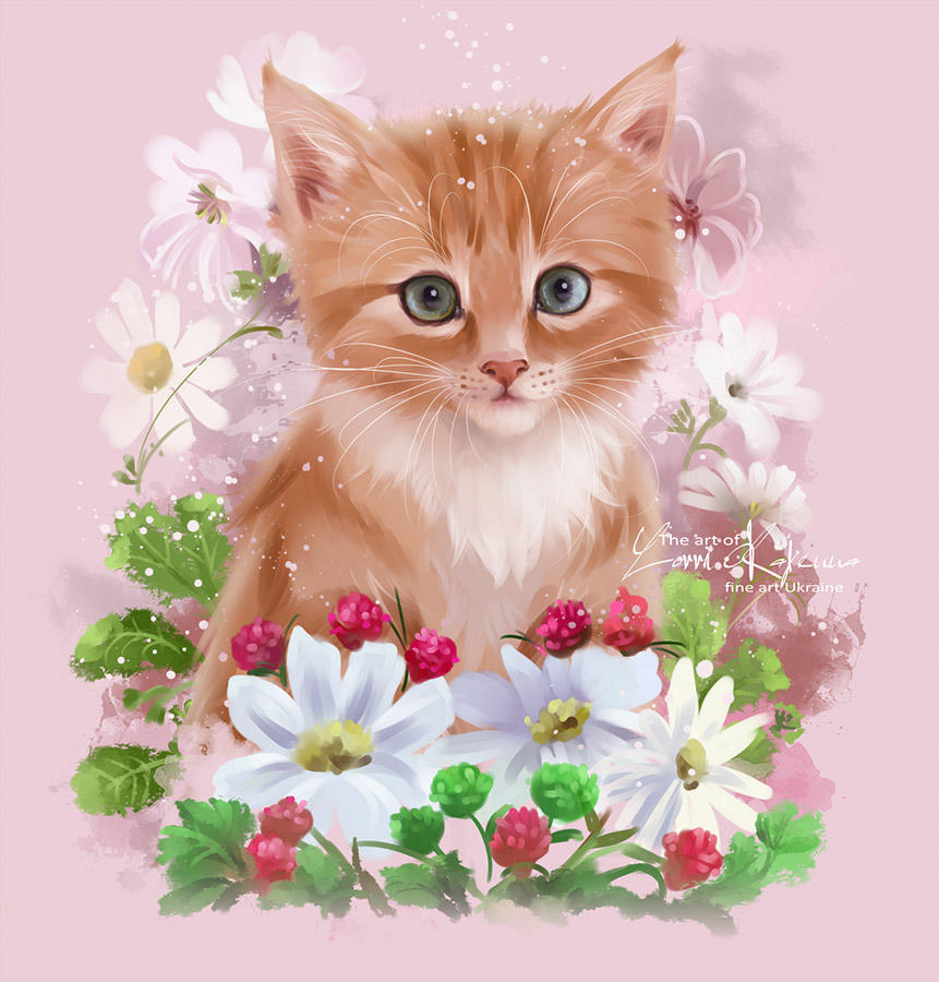 Открытки с рождением котят. Котенок с цветами с днем рождения. Рыжий котенок цветы. Котенок с цветочком. Открытки с котами.