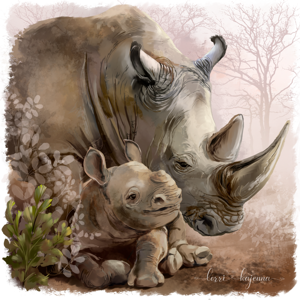 Rhinos by Kajenna on DeviantArt