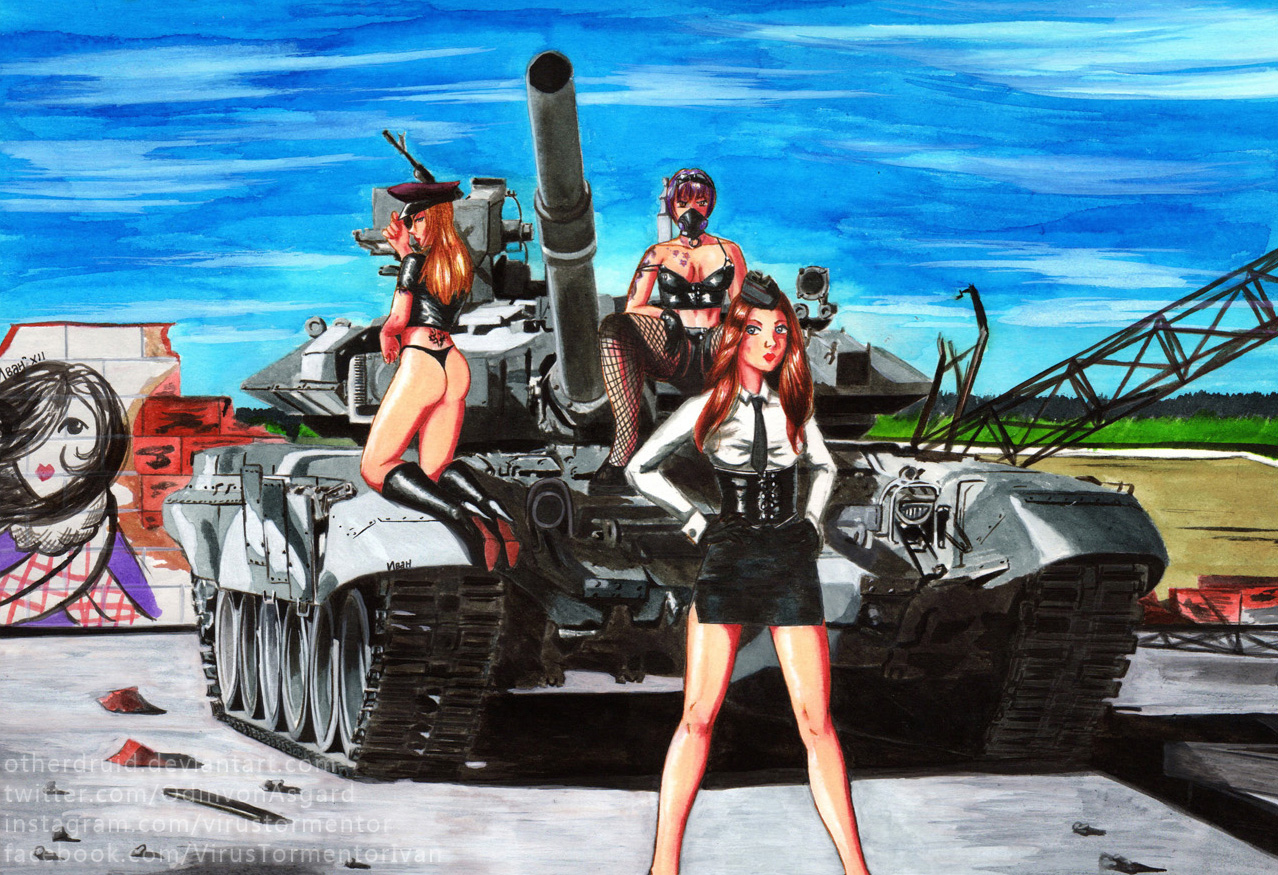 T-90A and girls