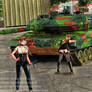 Leopard 2A6 and girls  (Three OC's)