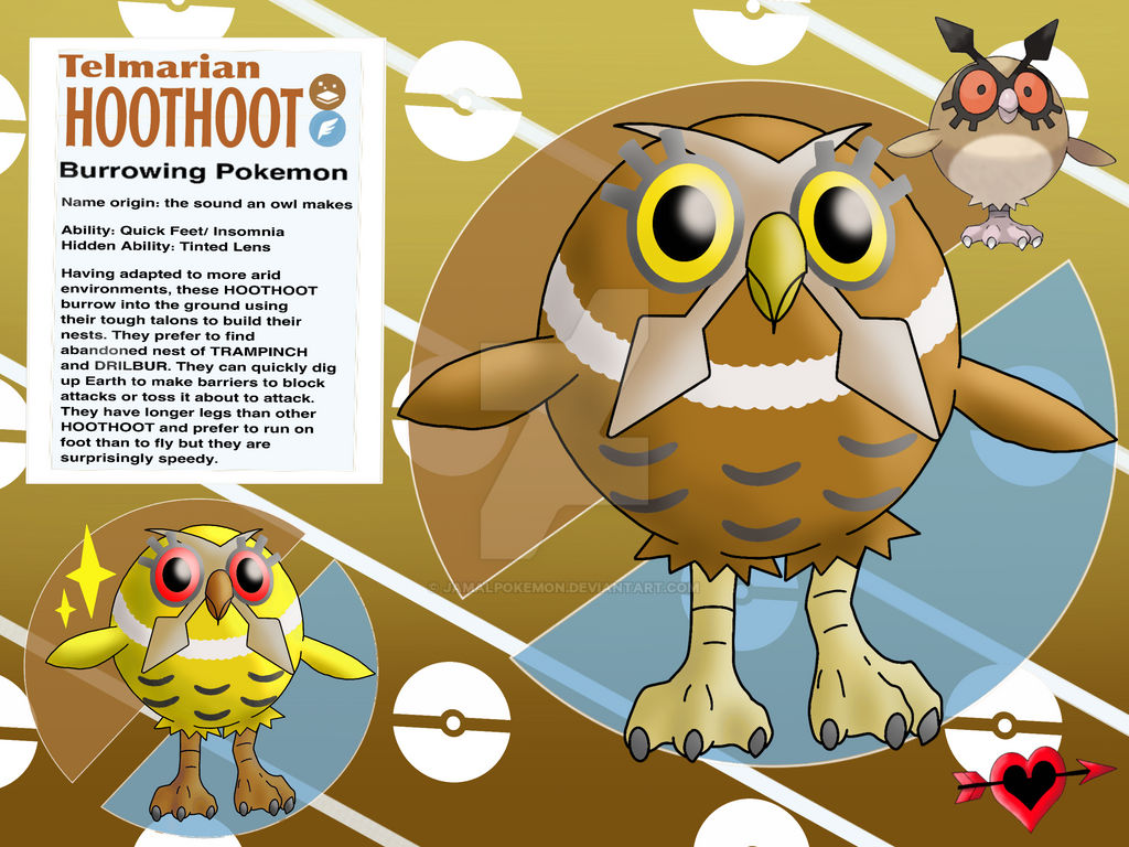 Telmarian Hoothoot Ground Flying Fakemon by JamalPokemon on DeviantArt