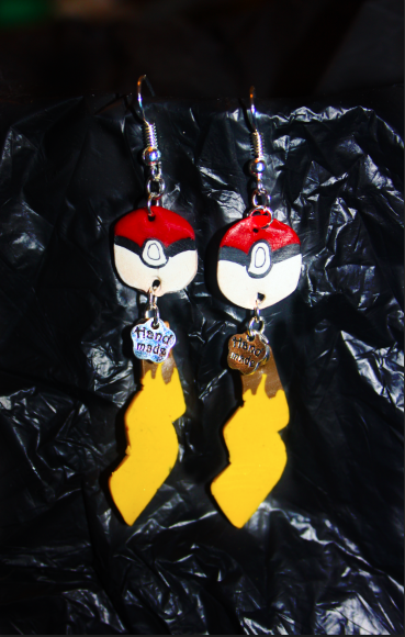 Handmade Pokemon Pikachu Dangle Earrings!