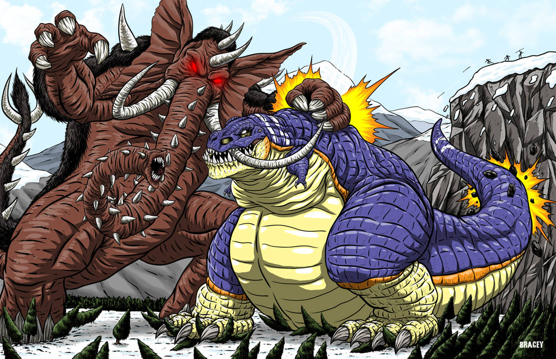 Kaiju Commission - Brutusk vs Macrosaurus by Bracey100 on DeviantArt