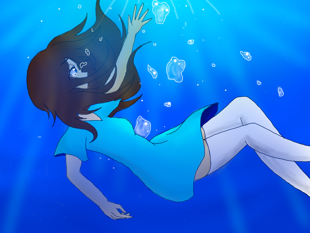 Утонувшая в звездах. Девушка тонет. Девушка под водой.