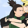 Shikamaru and Temari piggyback