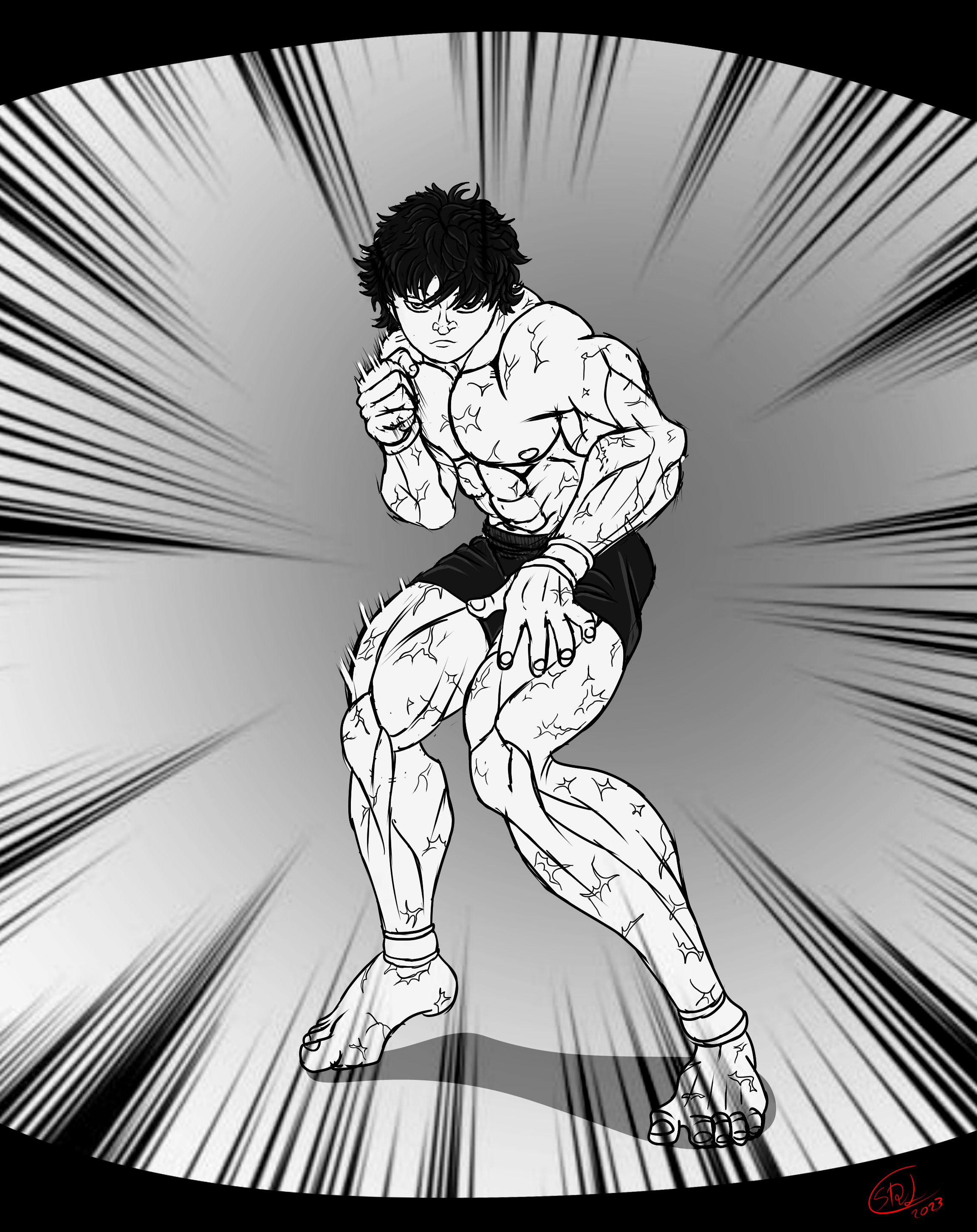 Baki (manga panel) LiTen - Illustrations ART street